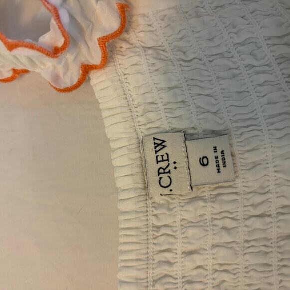 J Crew women’s white midi sundress. Size 6. Cottagecore Whimsical Cotton ruffles - Picture 7 of 10